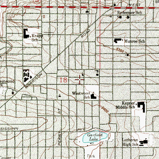 Topographic Map of Saint Anthony of Padua School (historical), CO