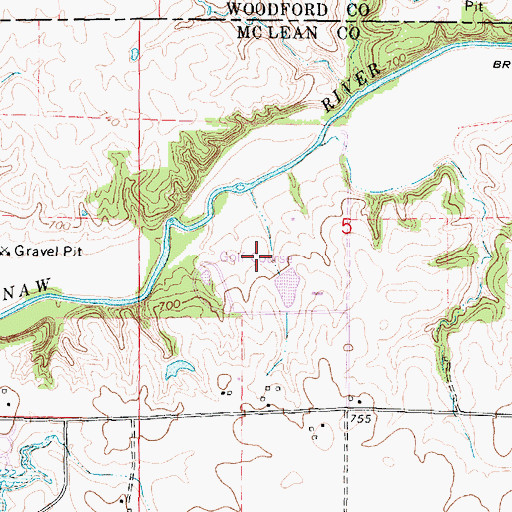 Topographic Map of Hazy Hills Golf Course, IL