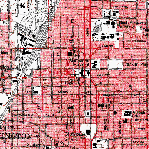 Topographic Map of Holy Trinity Grade School, IL