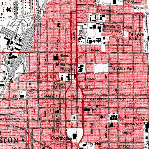 Topographic Map of Holy Trinity Roman Catholic Church, IL