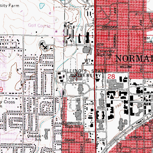 Topographic Map of Horton Field House, IL