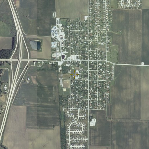 Aerial/Satellite Image of Hudson Elementary School, IL