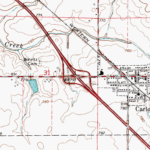 Topographic Map of Interchange 120, IL