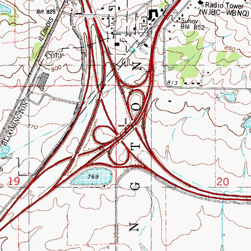 Topographic Map of Interchange 134, IL