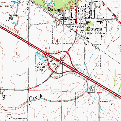 Topographic Map of Interchange 142, IL