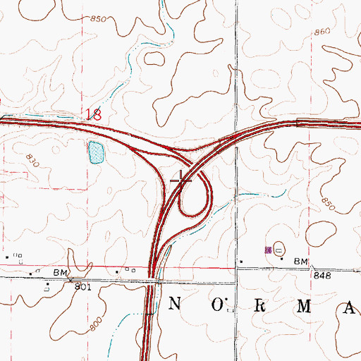 Topographic Map of Interchange 163, IL