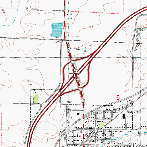 Topographic Map of Interchange 171, IL