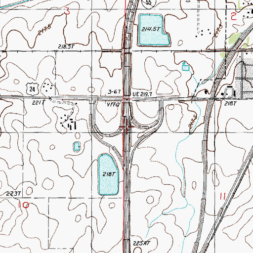 Topographic Map of Interchange 187, IL