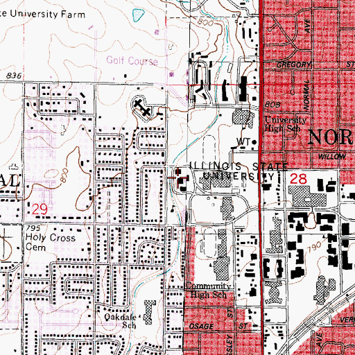 Topographic Map of Linkins Center, IL