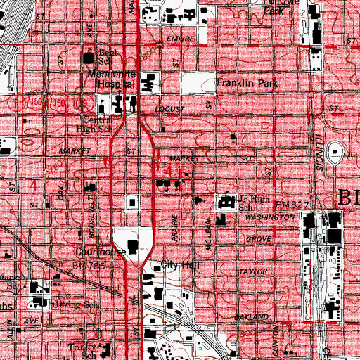 Topographic Map of Loving Missionary Baptist Church, IL