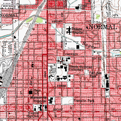 Topographic Map of Magil Hall, IL