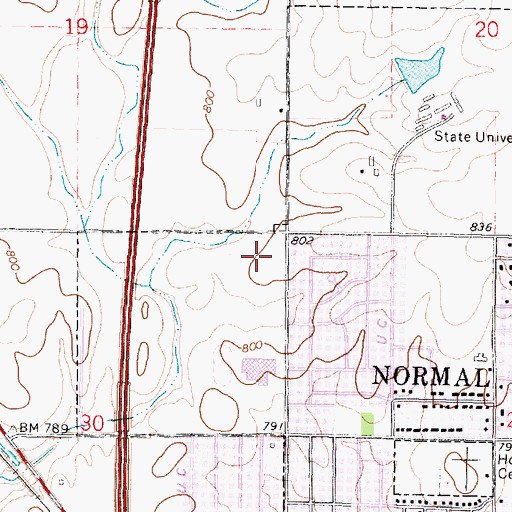 Topographic Map of Maxwell Park, IL