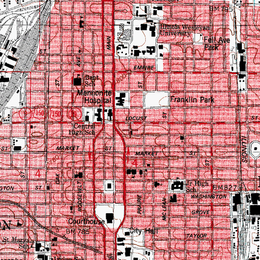 Topographic Map of Mclean County Arts Center, IL