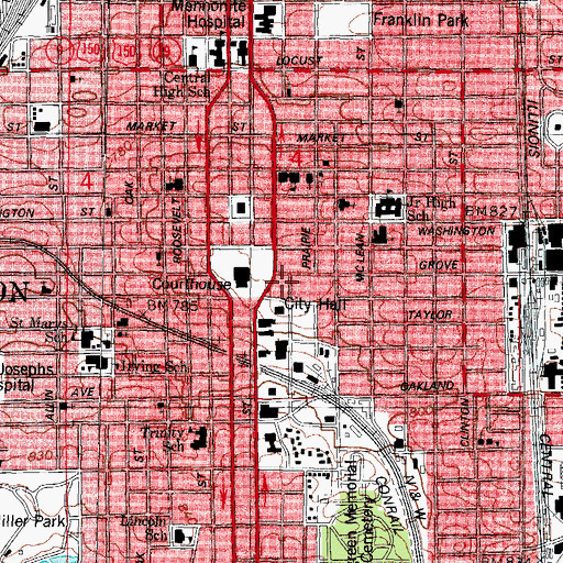 Topographic Map of Mclean County Historical Museum, IL