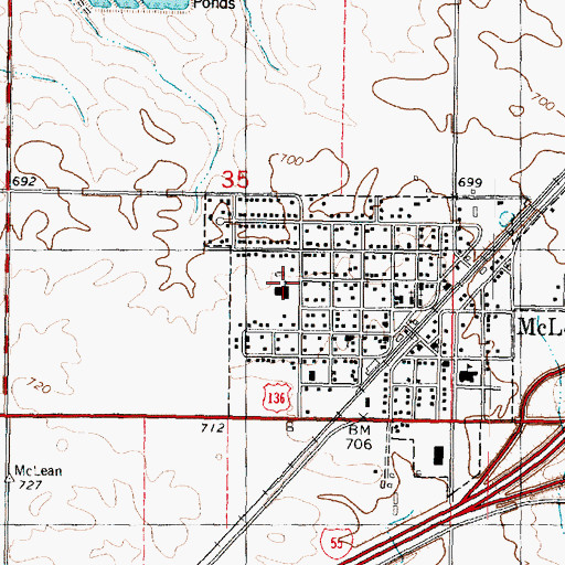 Topographic Map of Mclean-Waynesville Elementary School, IL