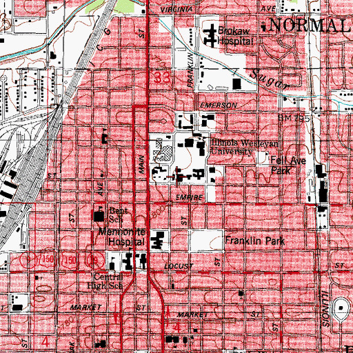 Topographic Map of Merwin Art Gallery, IL