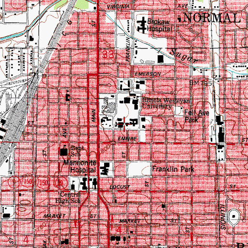 Topographic Map of McPherson Hall, IL
