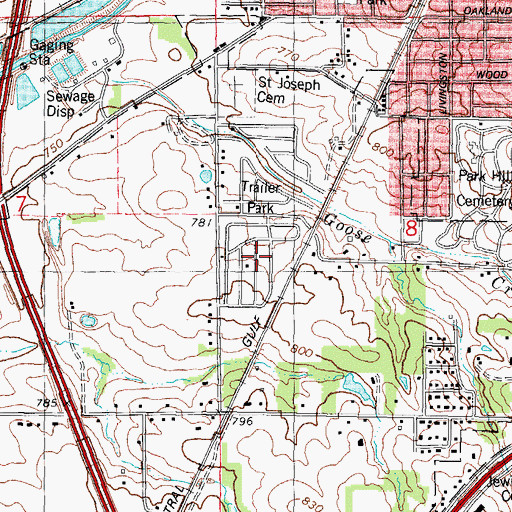 Topographic Map of Mobil-Land Trailer Park, IL