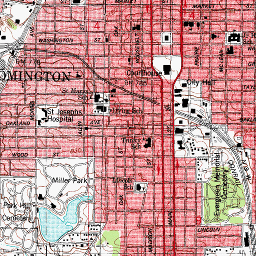 Topographic Map of Mount Pisgah Baptist Church, IL