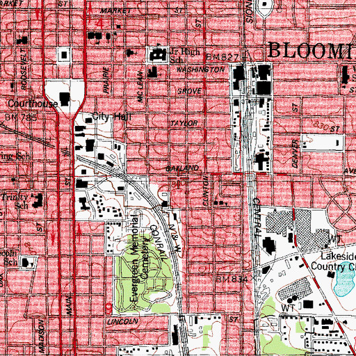 Topographic Map of New Hope Missionary Baptist Church, IL