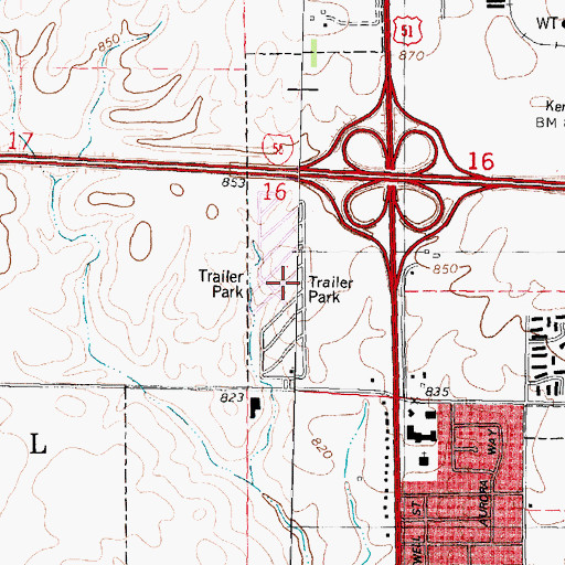 Topographic Map of Northmeadow Village Trailer Park, IL