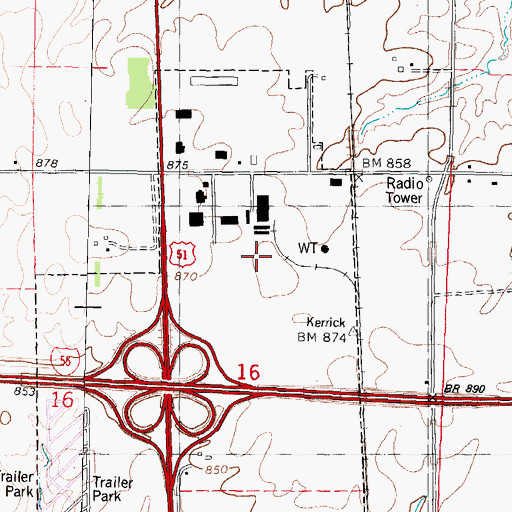 Topographic Map of Northtown Industrial Park, IL