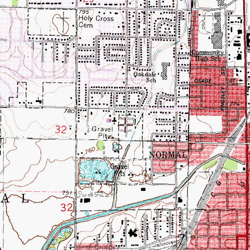 Topographic Map of Oasis Trailer Park, IL