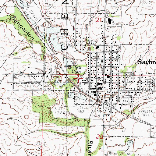 Topographic Map of Old Township Cemetery, IL