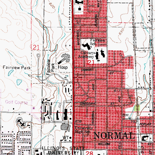 Topographic Map of Our Savior Lutheran Church, IL