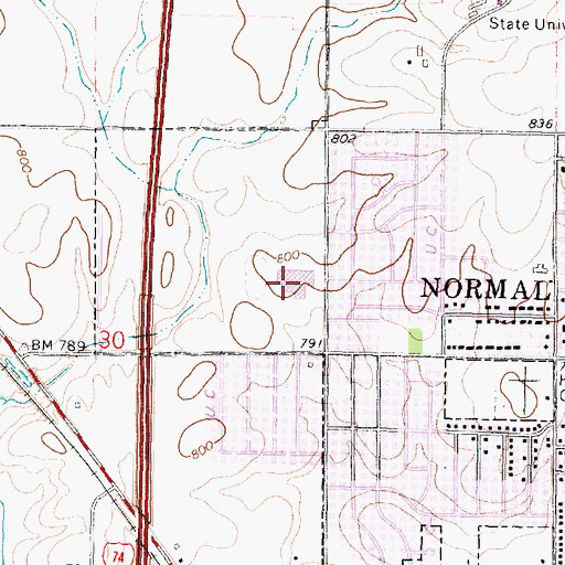 Topographic Map of Parkside Junior High School, IL