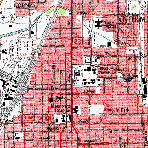 Topographic Map of Pfeiffer Hall, IL
