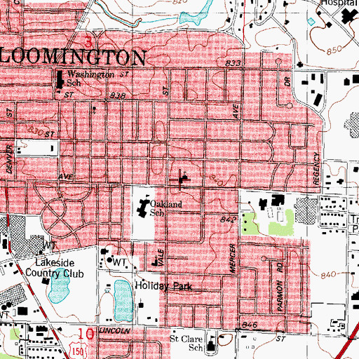 Topographic Map of Saint Matthews Episcopal Church, IL