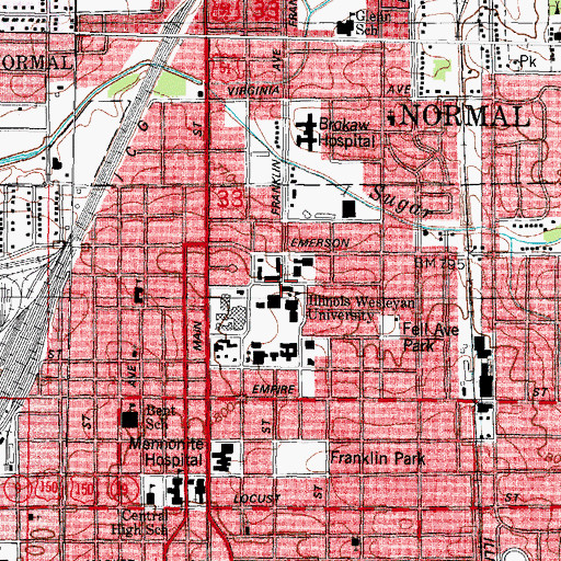 Topographic Map of Sherff Hall of Science, IL