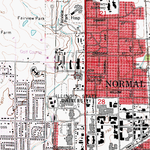 Topographic Map of Stroud Auditorium, IL
