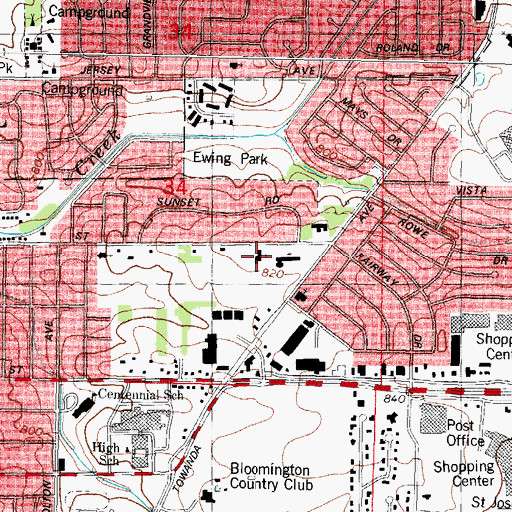 Topographic Map of Unitarian Church, IL