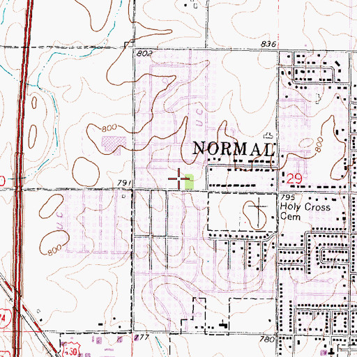 Topographic Map of University Park Plaza Shopping Center, IL