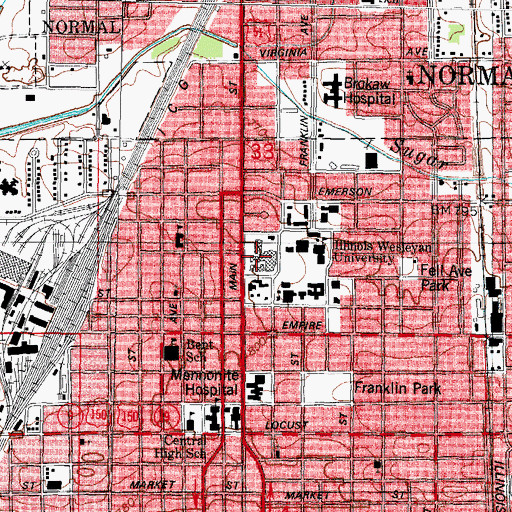 Topographic Map of Velma Arnold Bookstore, IL