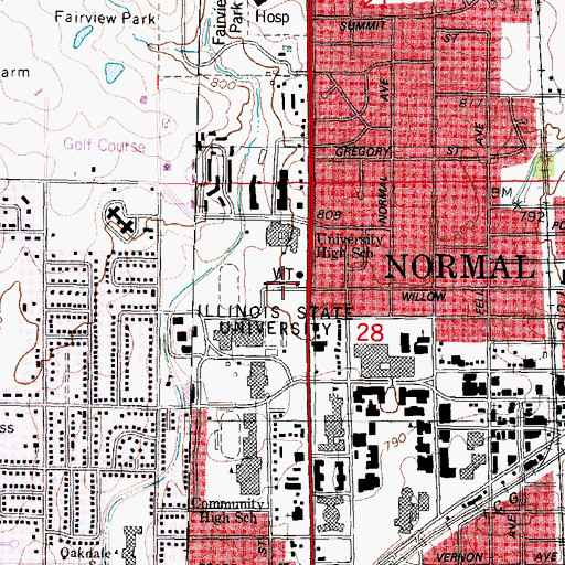 Topographic Map of Vitro Center, IL