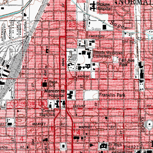 Topographic Map of Wallis Hall, IL