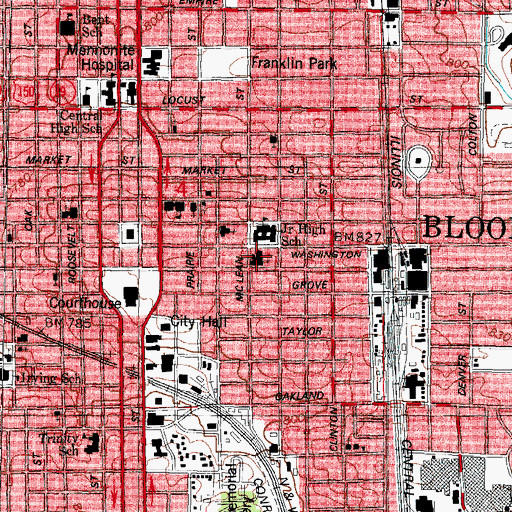 Topographic Map of Wesley United Methodist Church, IL
