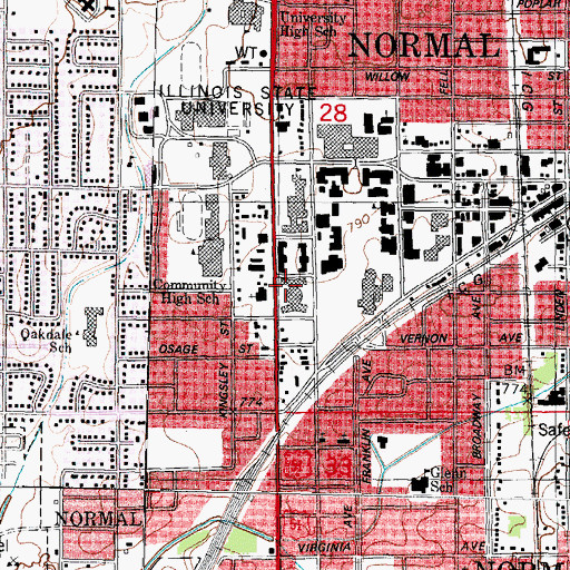 Topographic Map of Whitten, IL