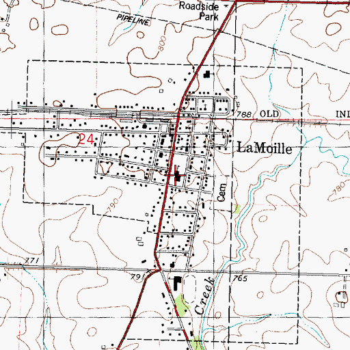 Topographic Map of Allen Middle School, IL