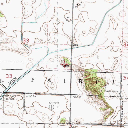 Topographic Map of Anderson Family Cemetery, IL