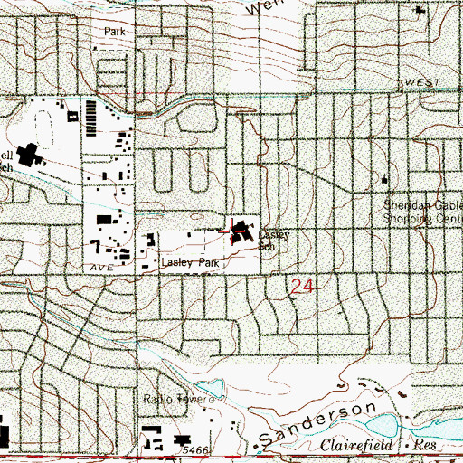 Topographic Map of Lasley Elementary School, CO