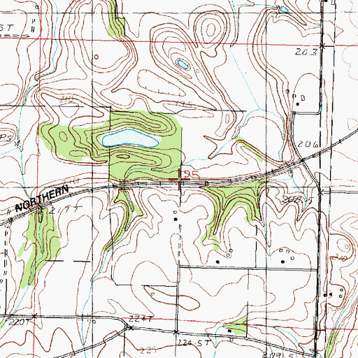 Topographic Map of Bourbonais (historical), IL