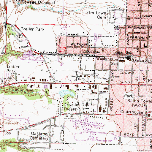 Topographic Map of Bureau County Fair Grounds, IL