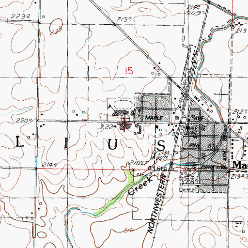 Topographic Map of Bureau Valley Elementary School-Manlius, IL