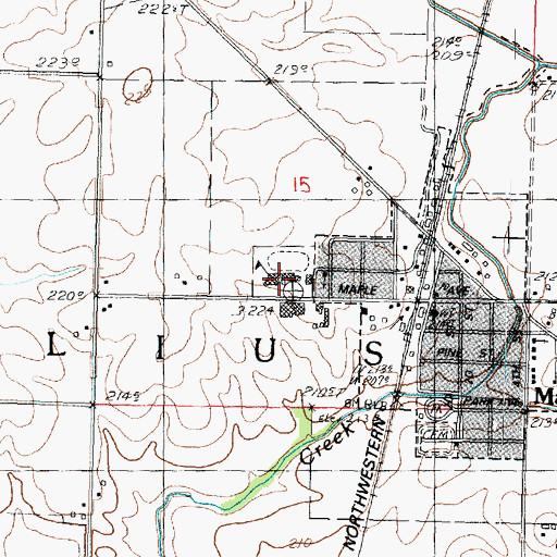 Topographic Map of Bureau Valley High School, IL