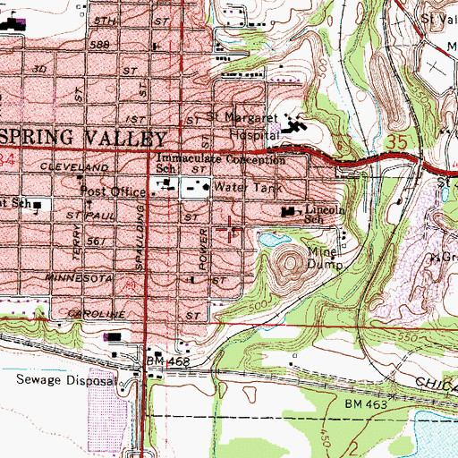Topographic Map of Calvary Baptist Church, IL