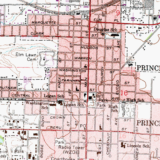 Topographic Map of Church of Christ, IL